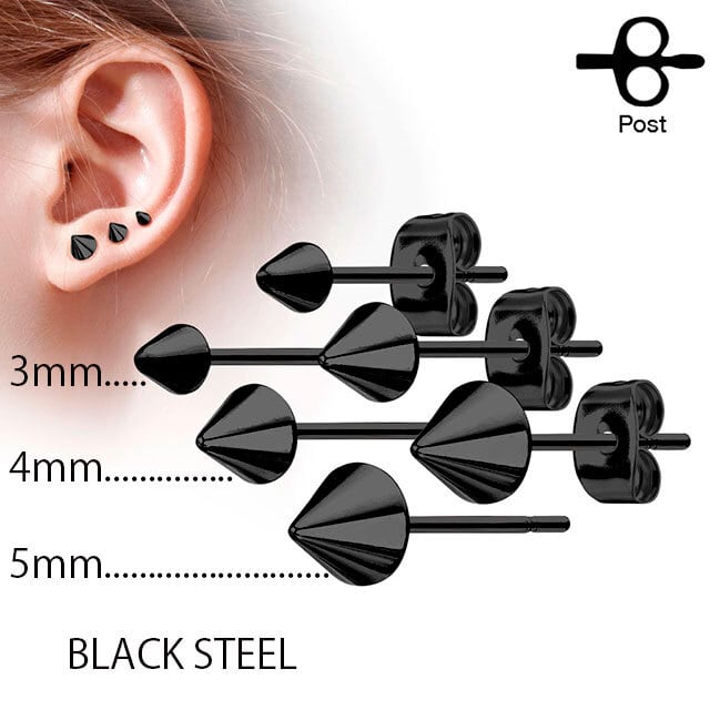 ピアス 20G 全2色 選べるサイズ スパイク コーン ステンレスピアス