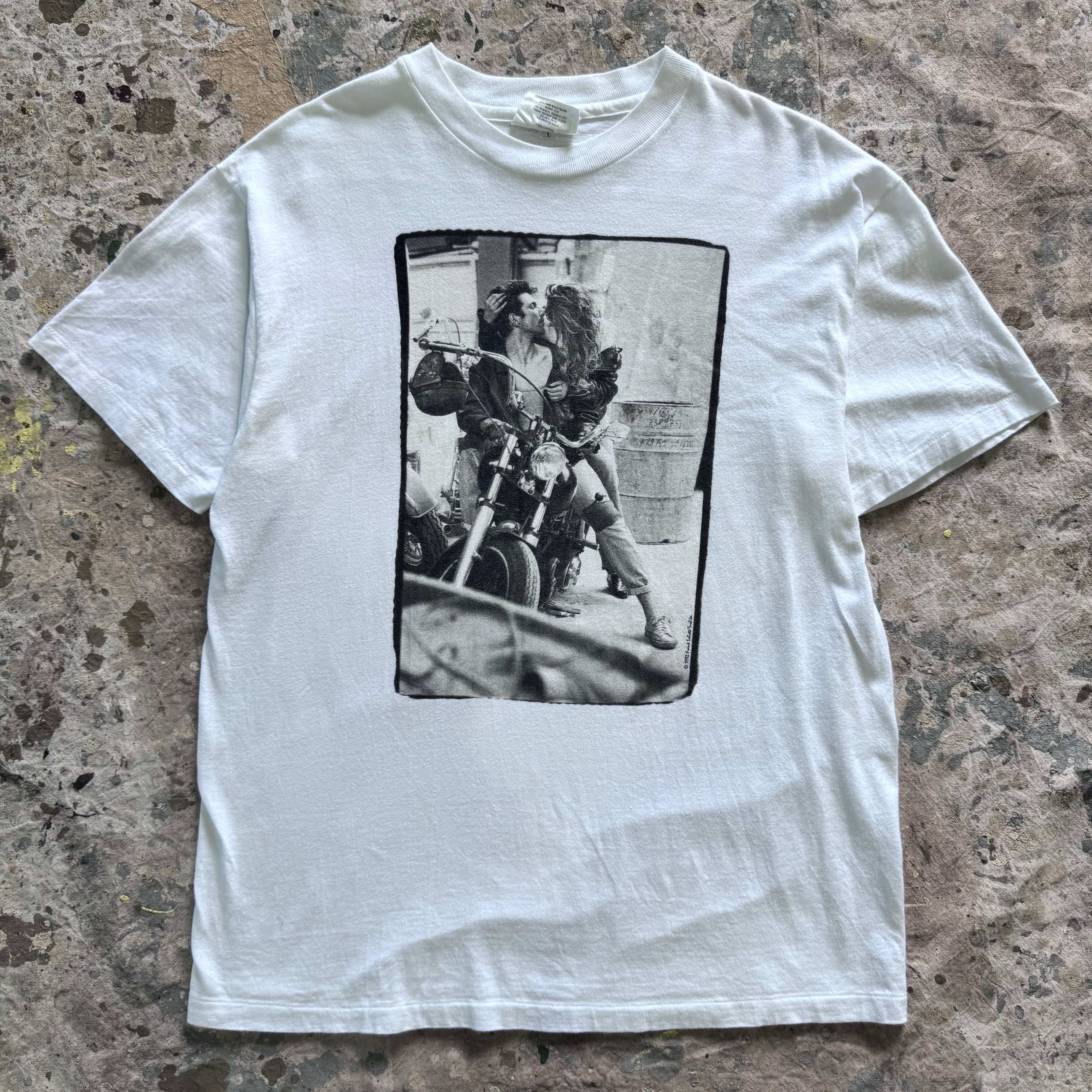 90s Frank Schott Tシャツ フォトT モノクロ ホワイト L | 古着屋