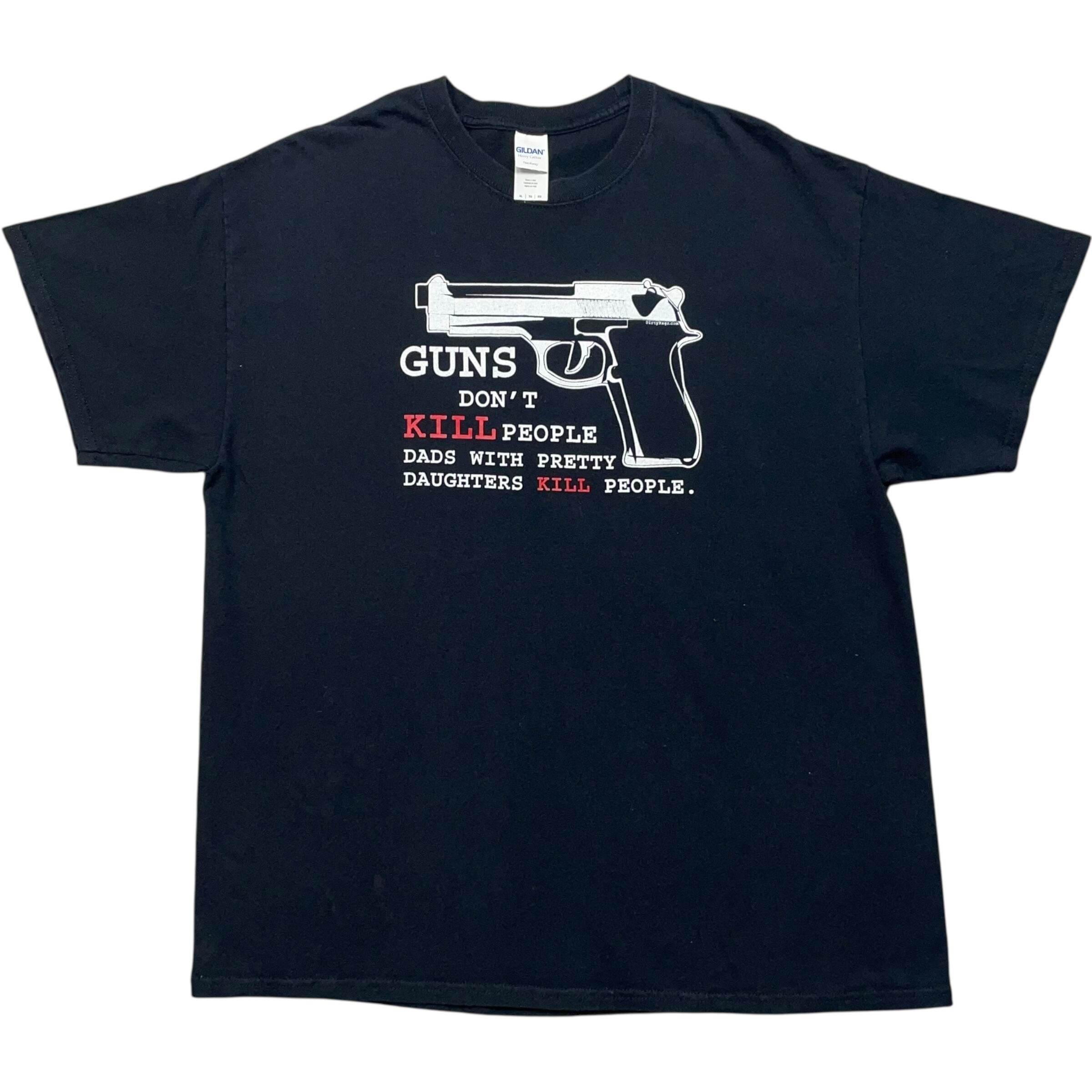 《XL》 GILDAN ギルダン Tシャツ メッセージプリント 「娘とデートするためのルール」 ブラック no.8793