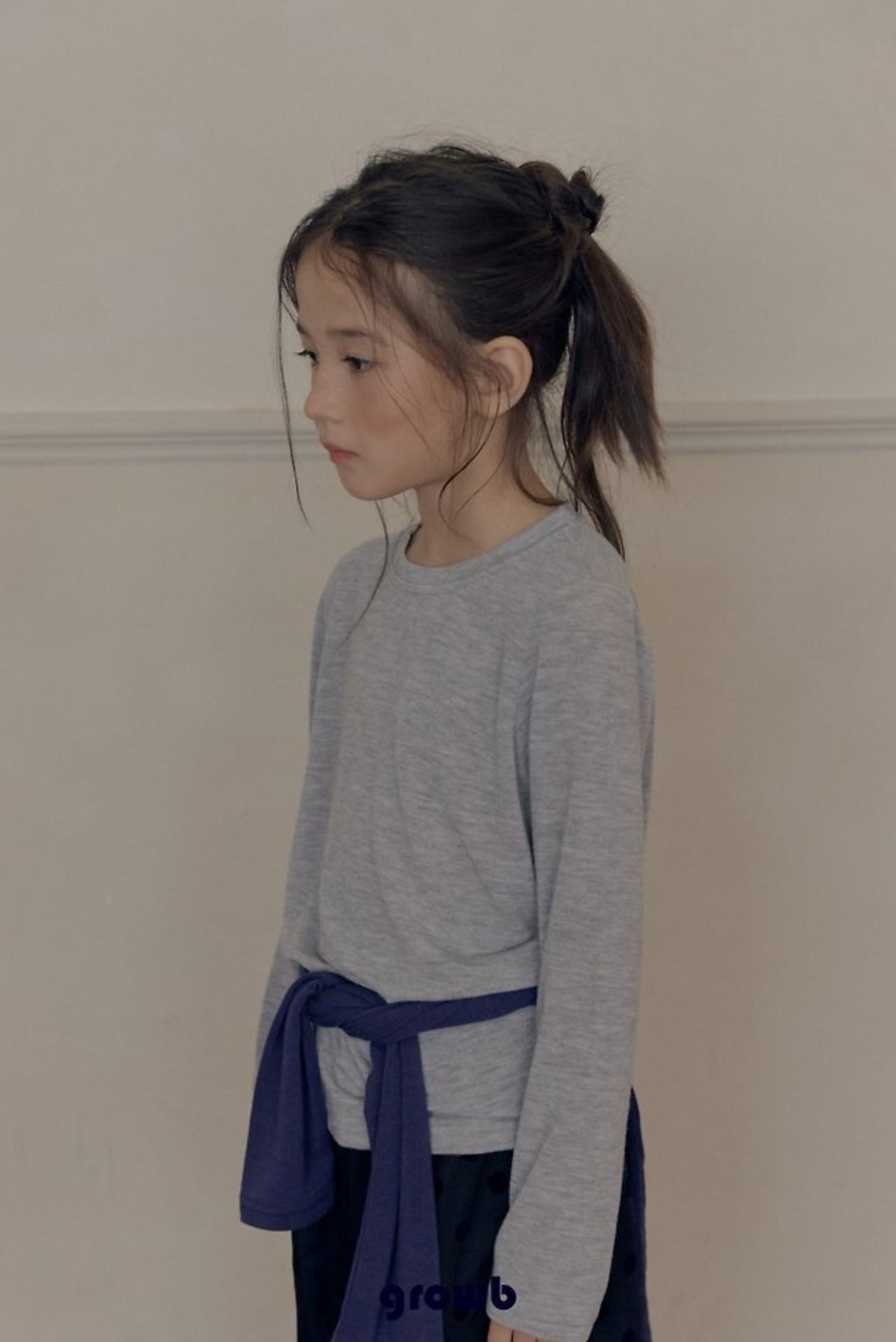 韓国子供服 / growb / ラベル Tシャツ / 秋服 *XS~JM*