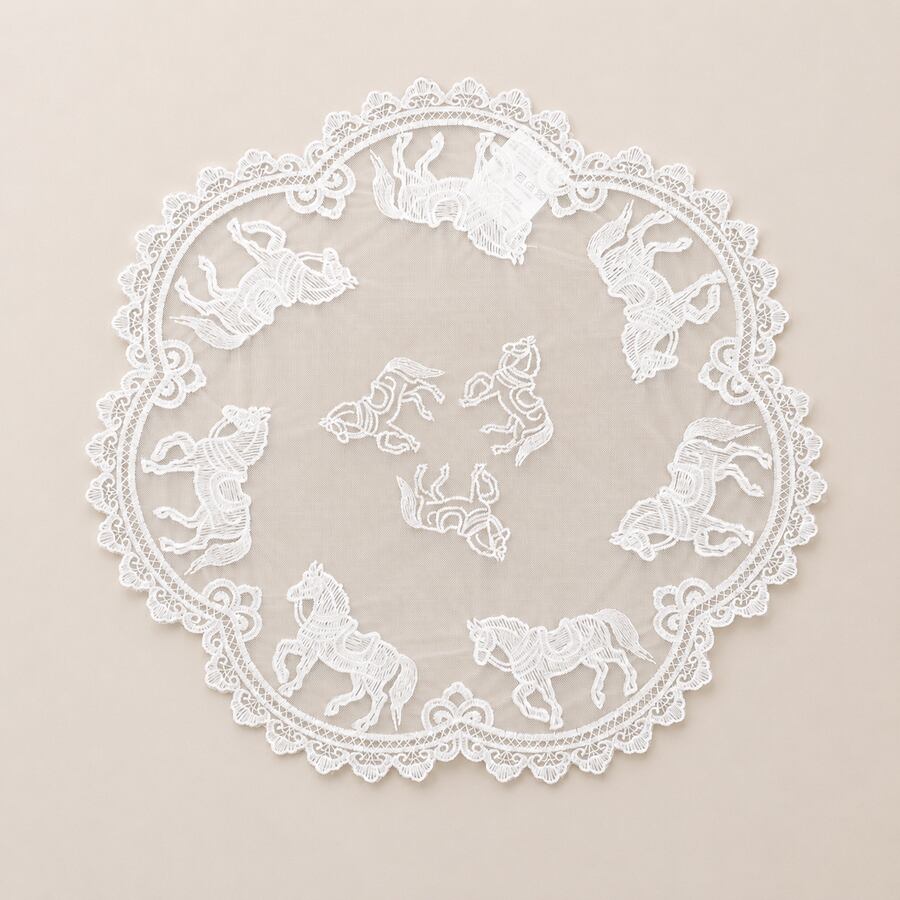 馬柄 刺繍レース ドイリー 雑貨 RE78675