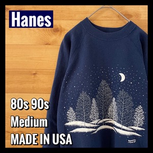 【Hanes】80s 90s USA製 プリント オールド スウェット M ヘインズ アメリカ古着