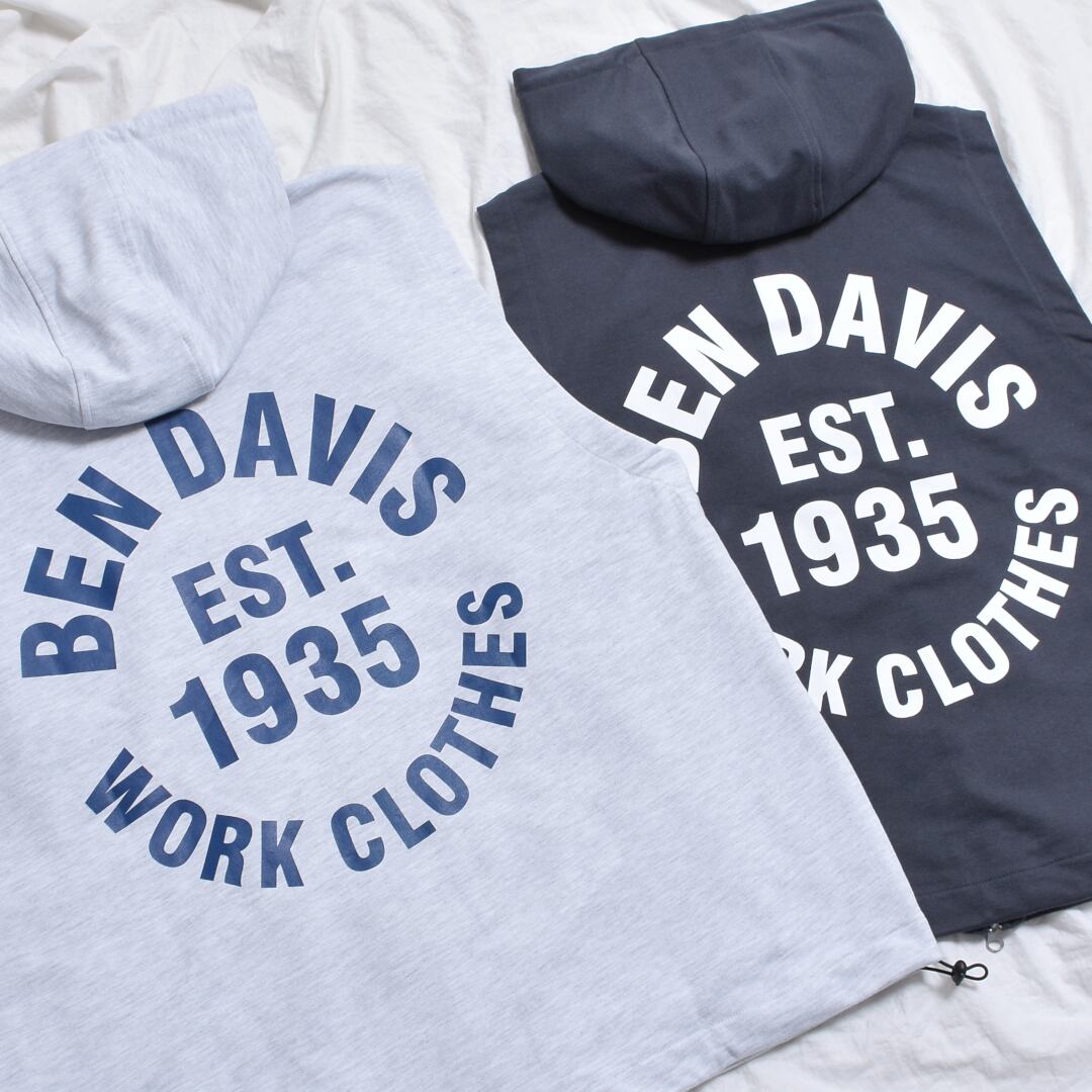 【BEN DAVIS】2024S/S SLEEVELESS ZIPフーディベスト