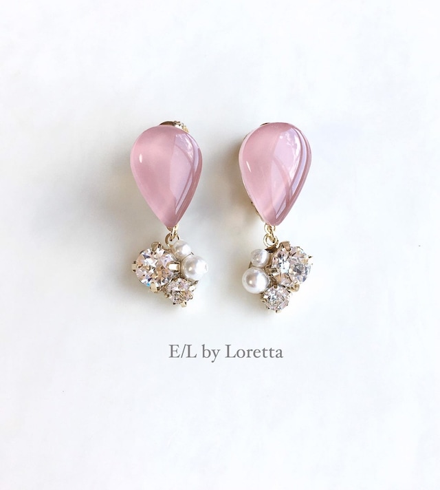 Color shizuku bijou pierce/earring(Pink)