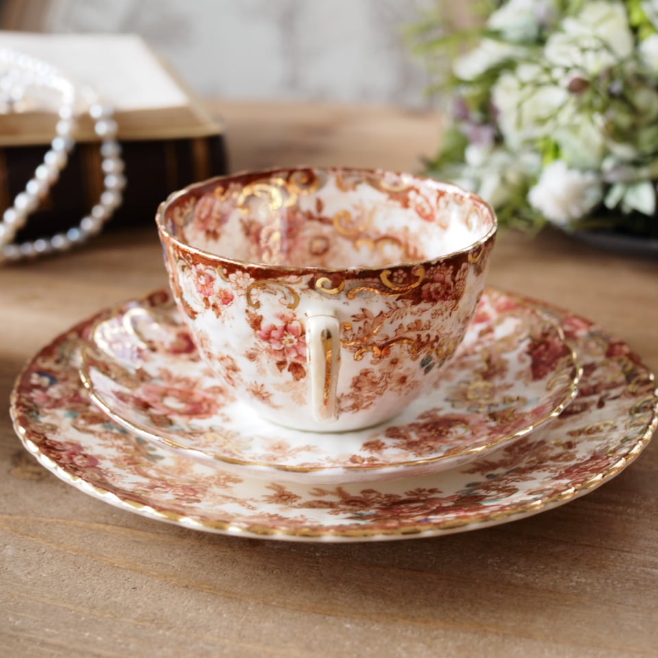 英国アンティーク サミュエルラドフォード イマリフラワー トリオB