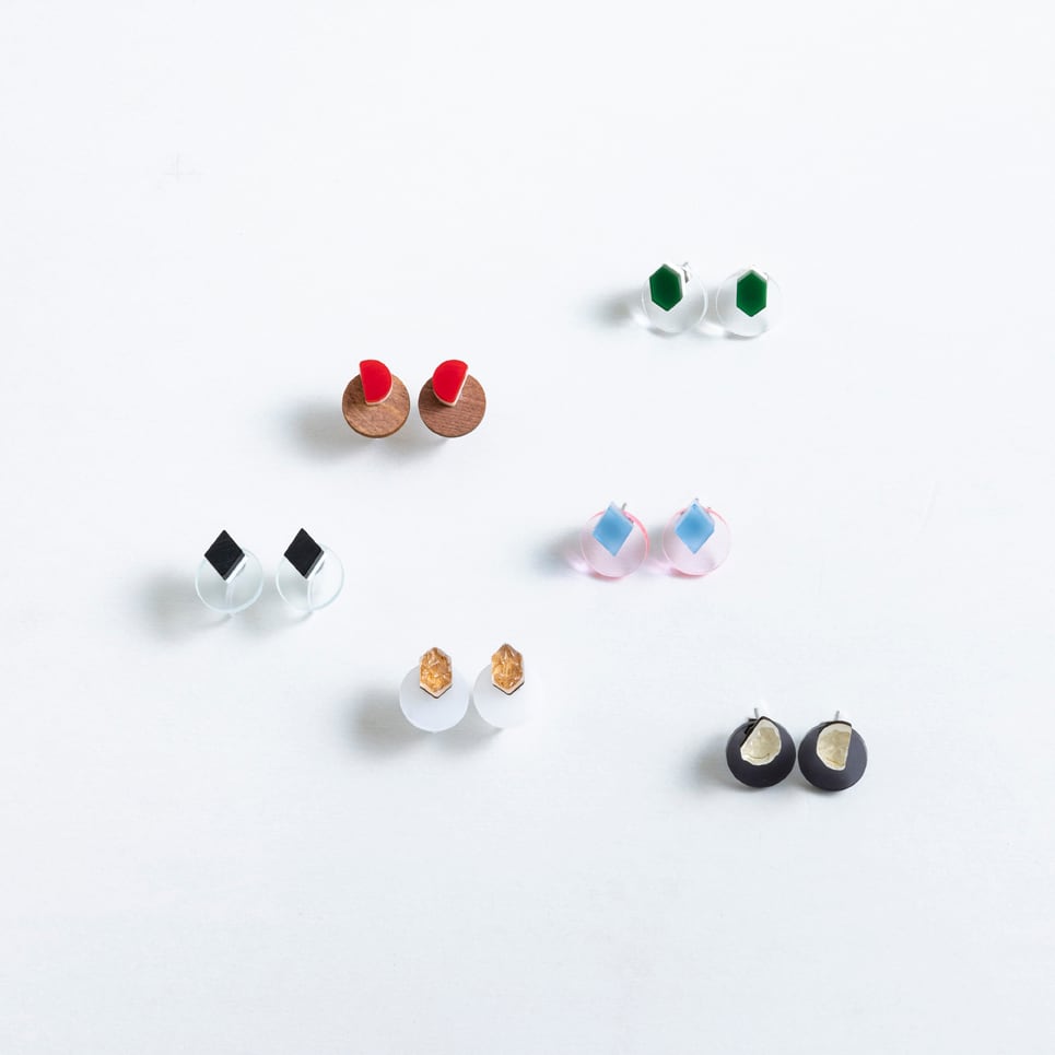 MATERIALプレートイヤリング | plying accessory