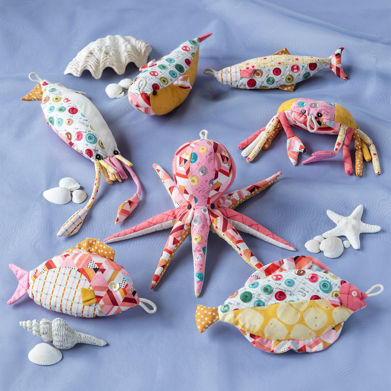 PDF】パッチワークでつくる「お魚ぬいぐるみ 全7種」のレシピ