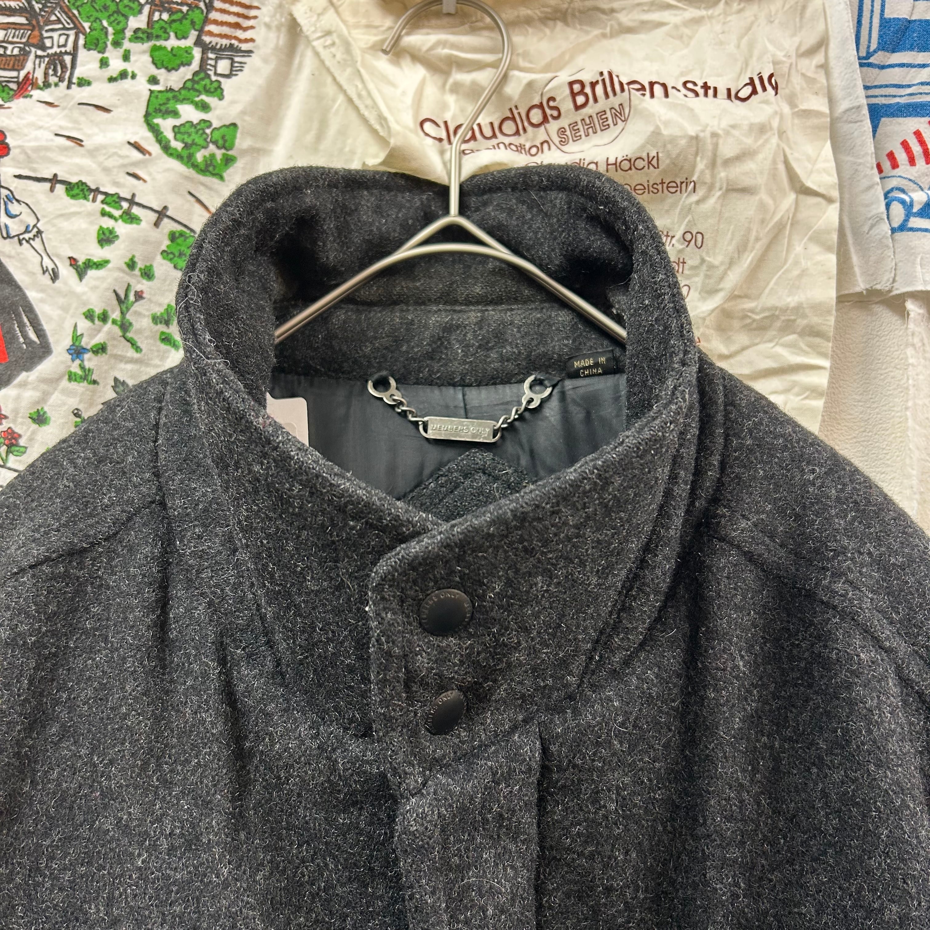 90s USA製 ワーク ジャケット アメリカ古着 チャコールグレー ドリズラー 90s MEMBERS ONLY スタンドカラー ウール ドリズラージャケット | 古着