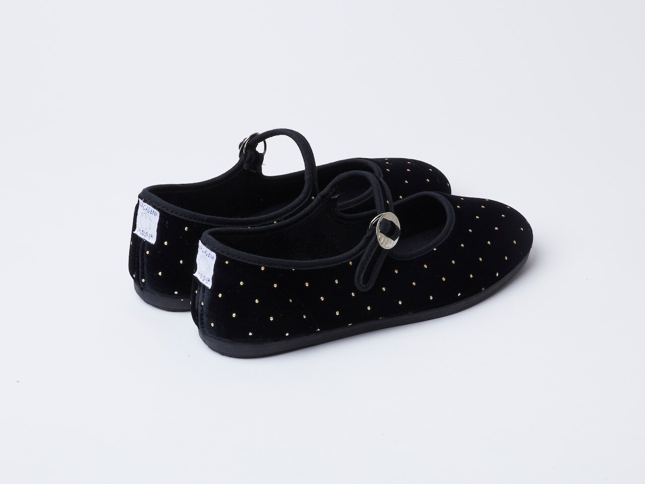 ＜LA CADENA＞Baby&Kids JAPONESA VELOUR GOLD DOT ONE STRAP (BLK x GOLD DOT) - 2