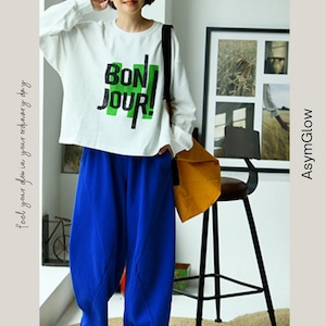 ビッグシルエットクルーネックプリントTシャツ A00381