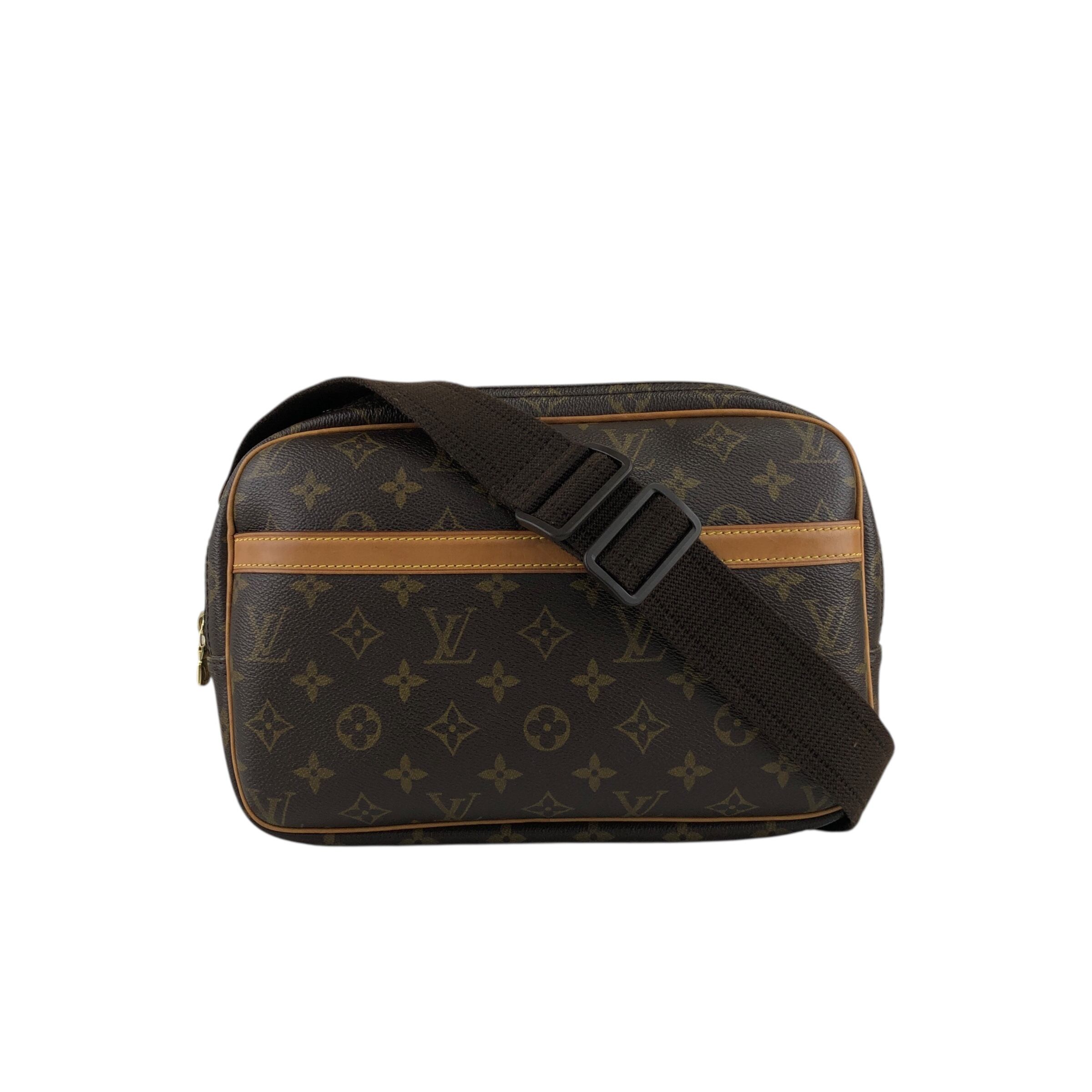LOUIS VUITTON ルイヴィトン モノグラム リポーターPM ショルダーバッグ ブラウン レザー×PVC M45254 ゴールド金具 LOUIS VUITTON ルイヴィトン モノグラム ショルダーバッグ ブラウン