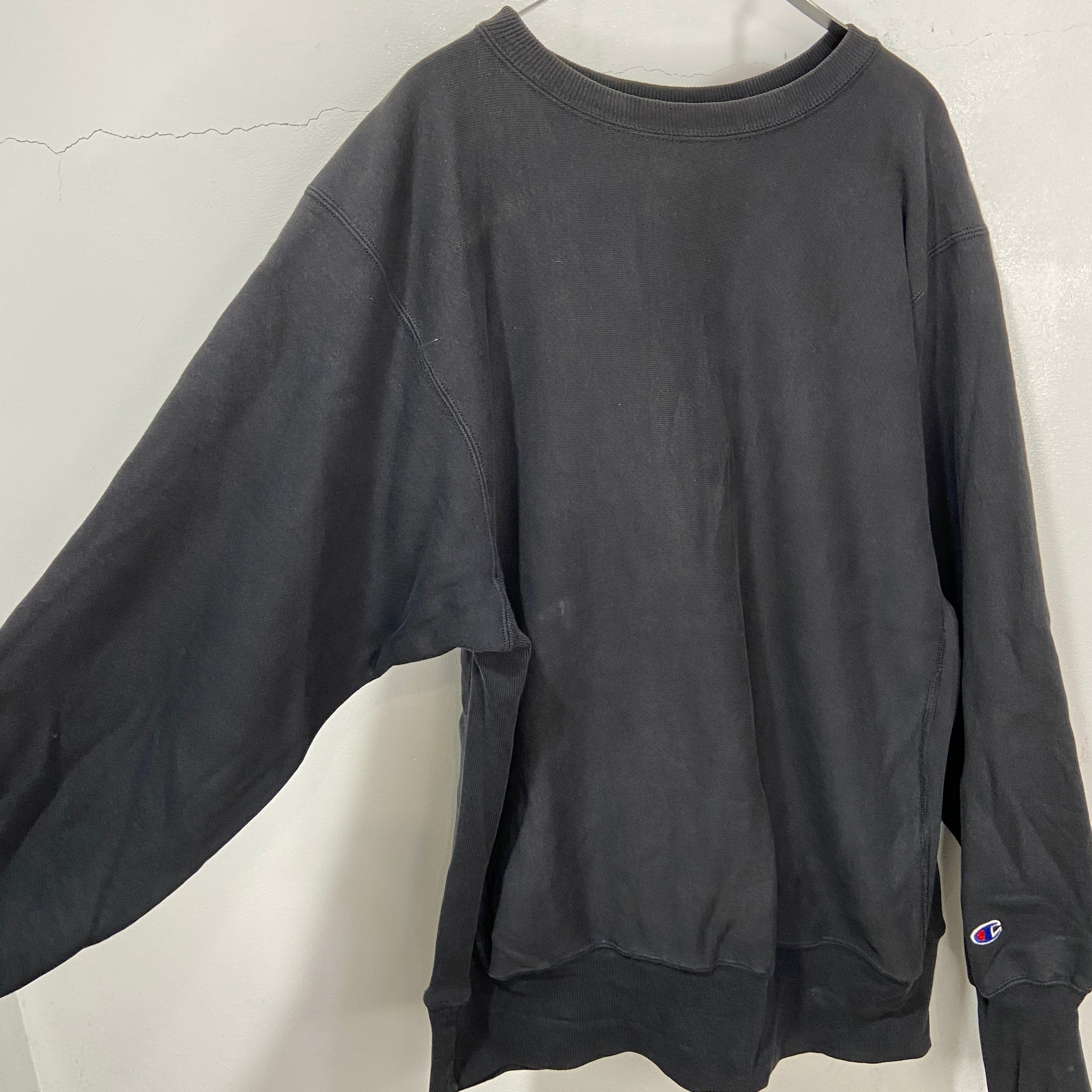 Champion リバースウィーブ 目無し チャンピオンスウェット 黒 XL 