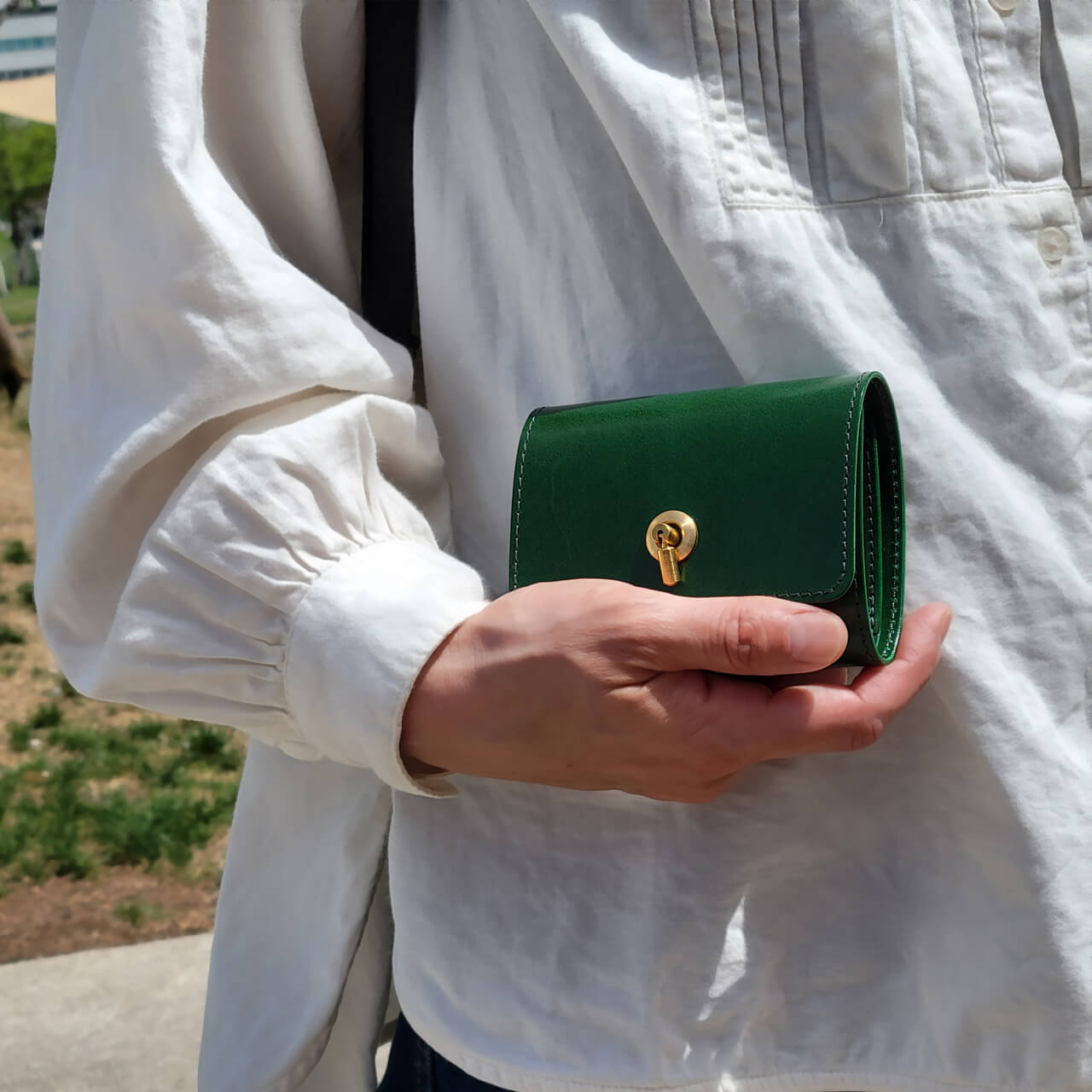 左利き用オコシ金具ミニ財布　各色【受注製作】