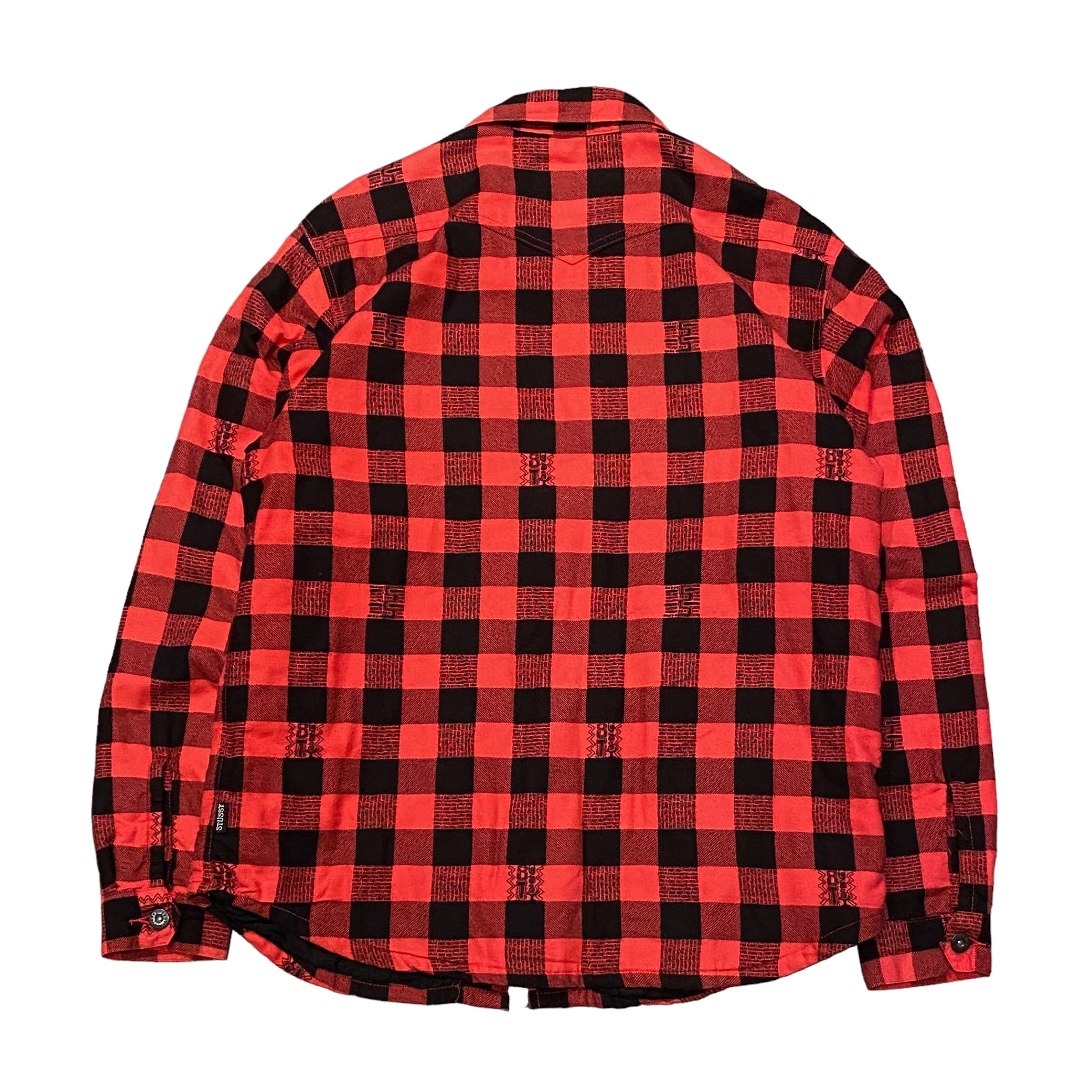 90's OLD STUSSY Flannel Insulation Jacket L / オールドステューシー ジャケット ネル 中綿  ブロックチェック 古着 ヴィンテージ