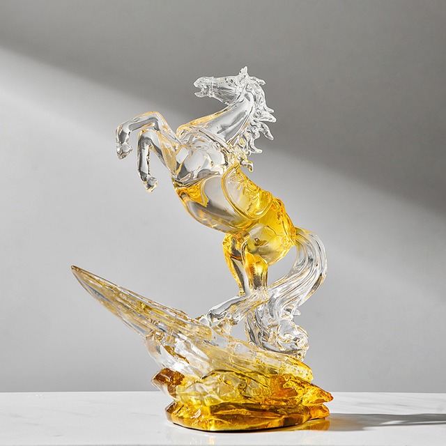 オブジェ 馬 午 干支 ラグジュアリー クリスタル調 おしゃれ かわいい インテリア 跳ね馬 うま ウマ 置物 オーナメント 雑貨 ディスプレイ 装飾 福 ゴールド カラー クリア