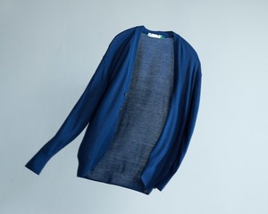 Nu Life in Silk カーディガン 青藍