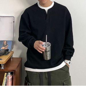 フェイクツーピース重ね着風ロングTシャツ　1125