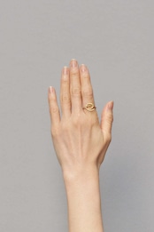 _Fot - round wire ring _ loop :gold|真鍮リング/18Kゴールドメッキ/ループデザイン/上下2WAY着用/日本製