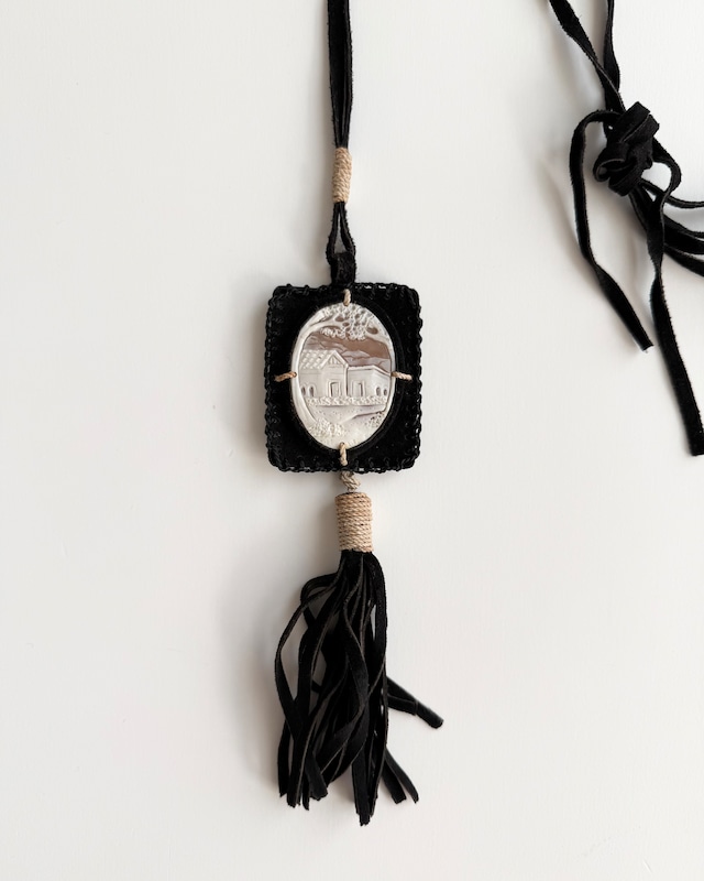 1993. PRADA LEATHER FRINGE NECKLACE