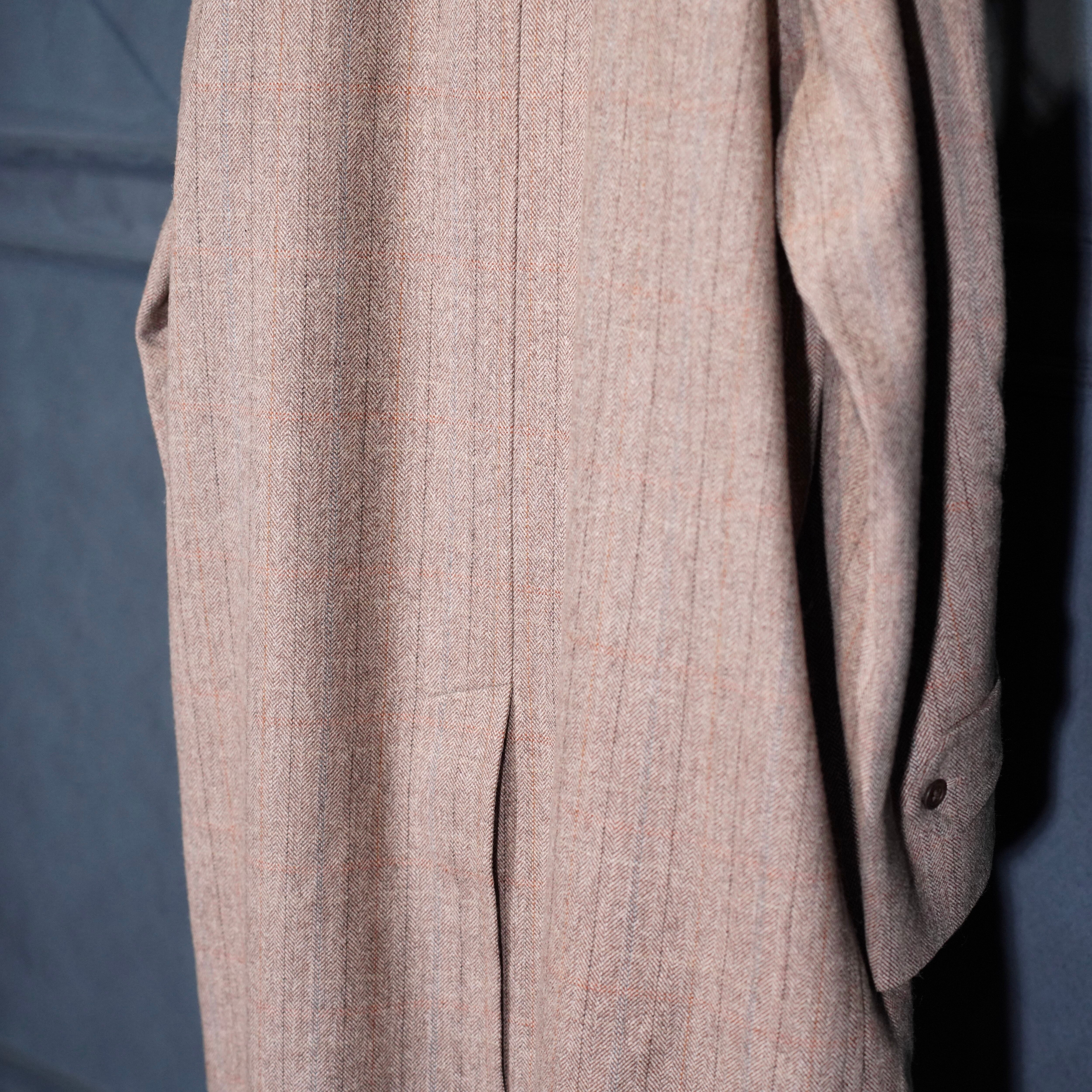 Burberrys CHECK PATTERNED TWEED WOOL BALMACAAN COAT/バーバリー