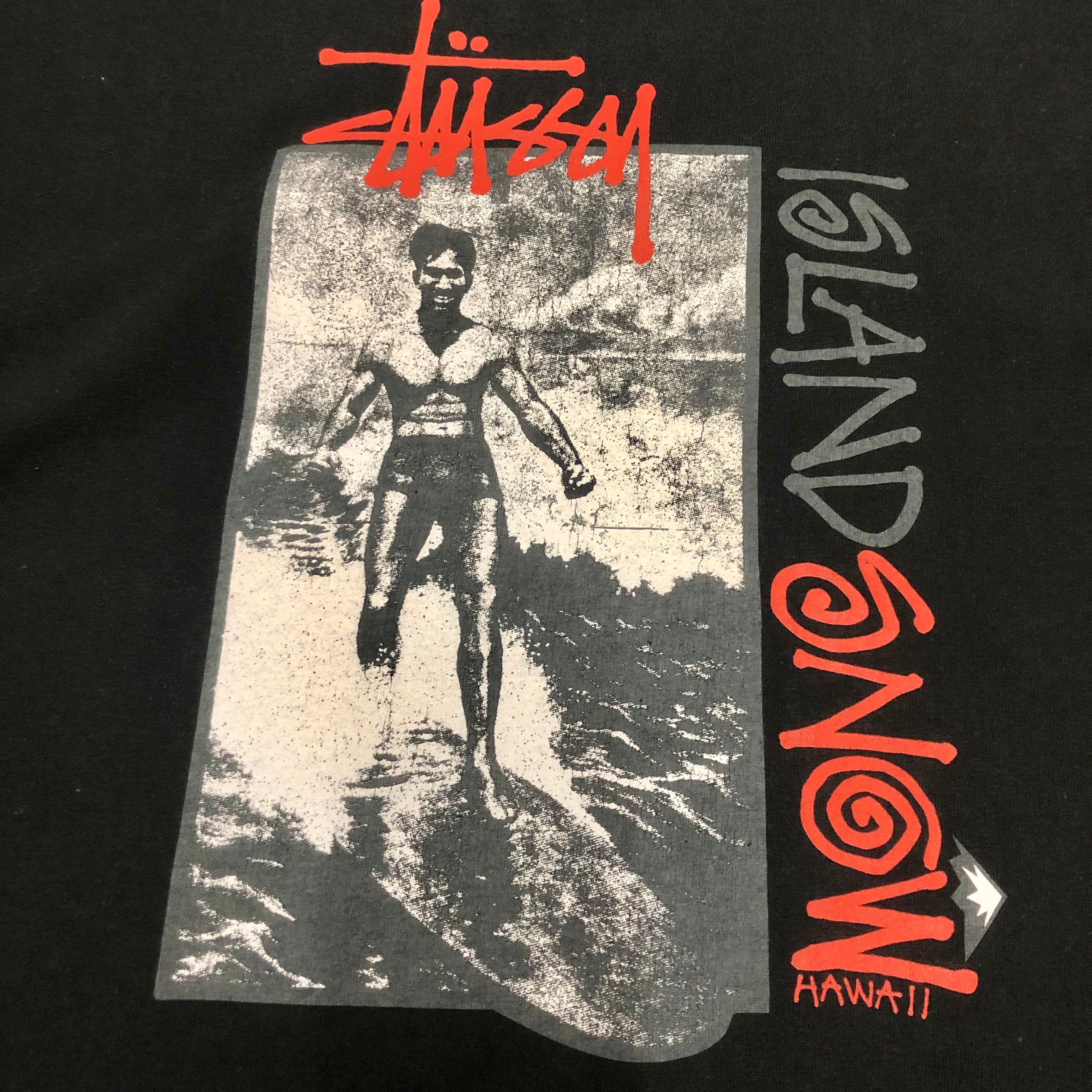 00s OLD STUSSY×ISLAND SNOW/Surf Tee/L/アイランドスノーコラボ