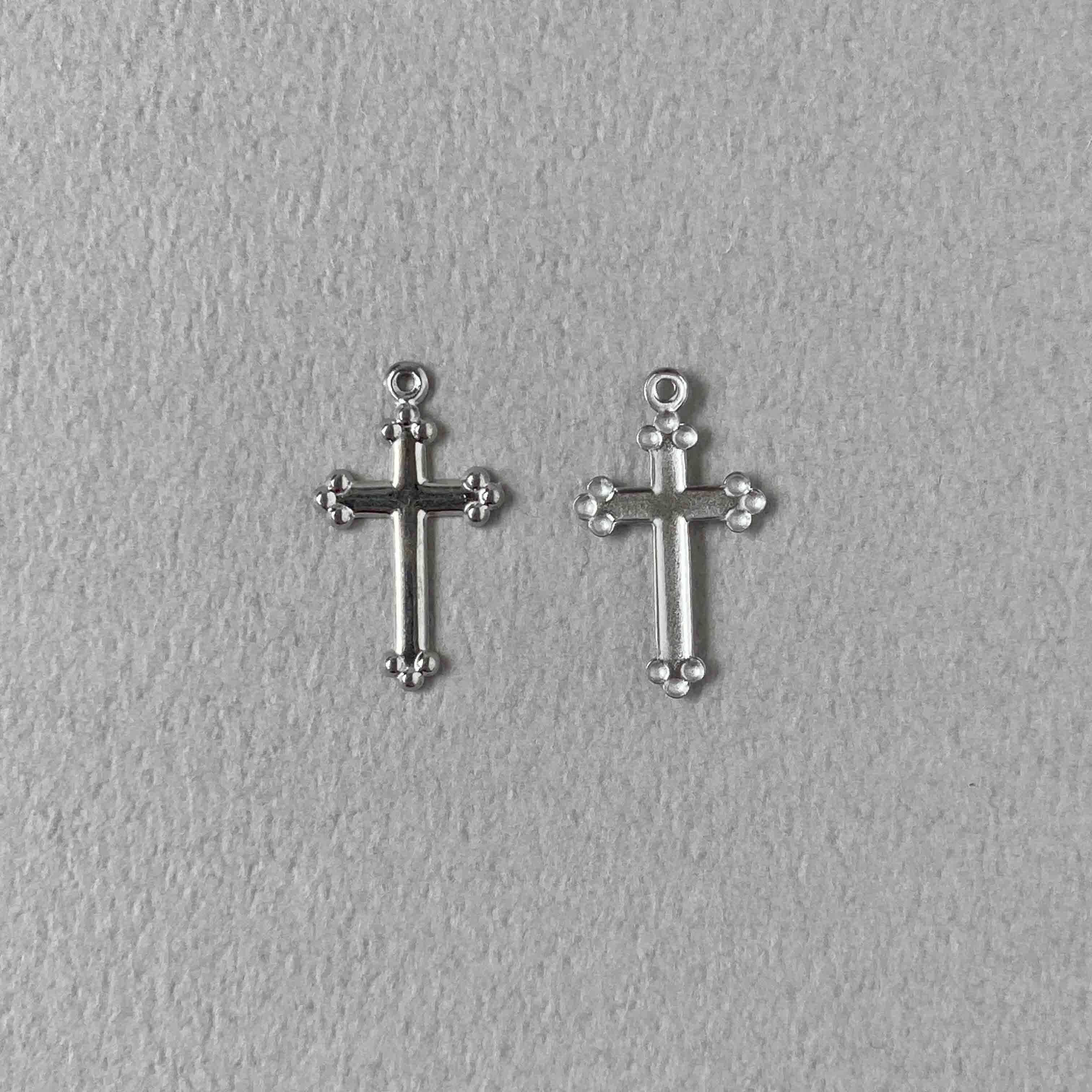 再入荷〉ミニシンプル華奢クロスチャーム | Dua-アクセサリーパーツ