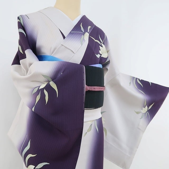 新品 縦縞 着物 正絹 