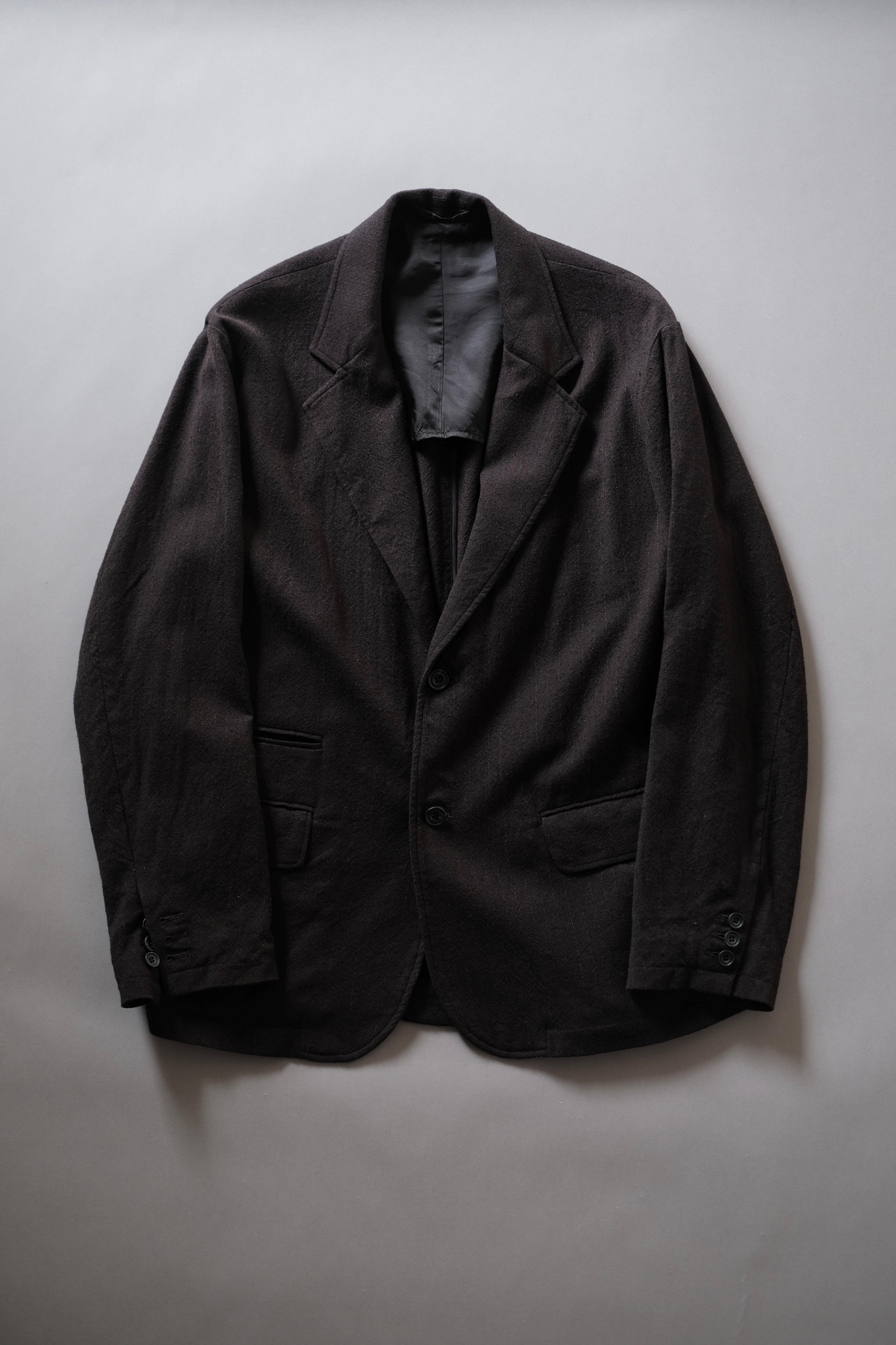 ULTERIOR / WASHED WOOL SILK STRIPE 2B JKT 