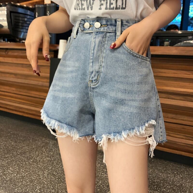 ショーツ2020夏スーパーショーツレディースハイウエストジーンズは薄くてトレンディなスタイルのストレートルーズレディース新品 1号婦人49952133818