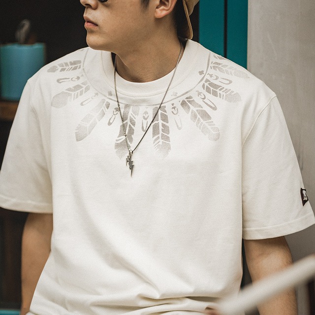 ナバホ族 ネイティブアメリカン ウォーボンネット Tシャツ　【 C-1076 】