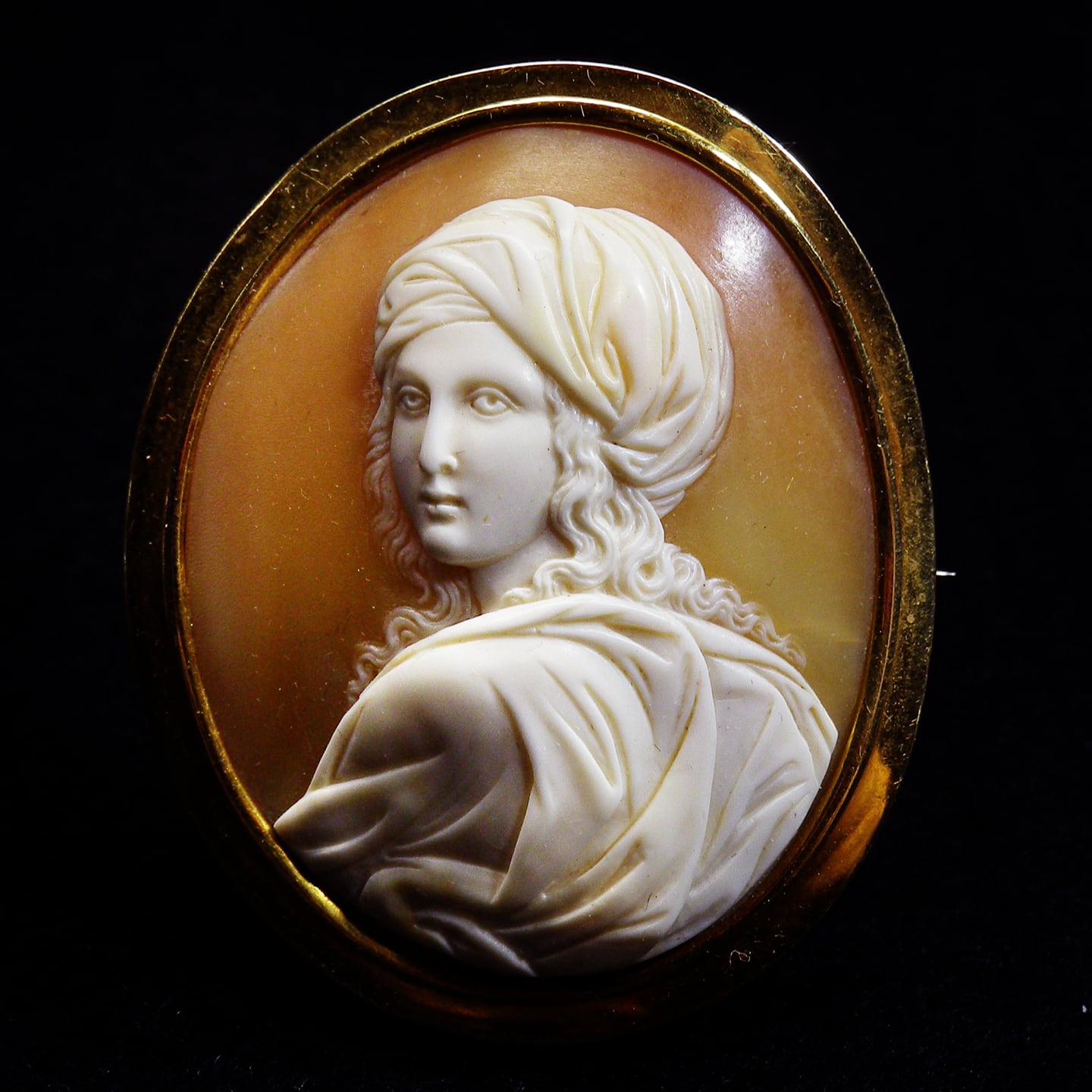 □19世紀ドイツ手描き陶板画 ベアトリーチェ・チェンチの肖像