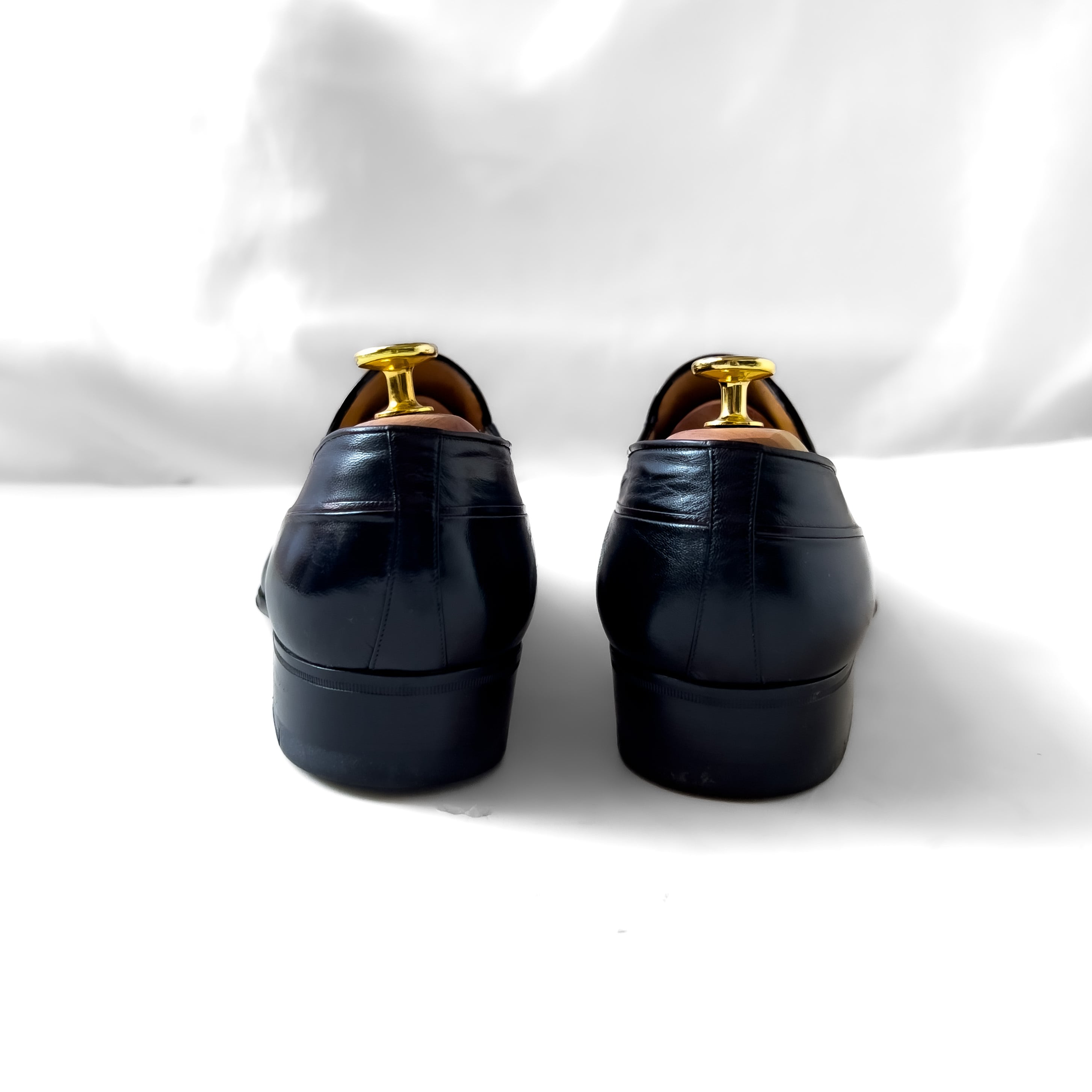 a. testoni” 7E black leather loafers made in italy AMEDEO TESTONI