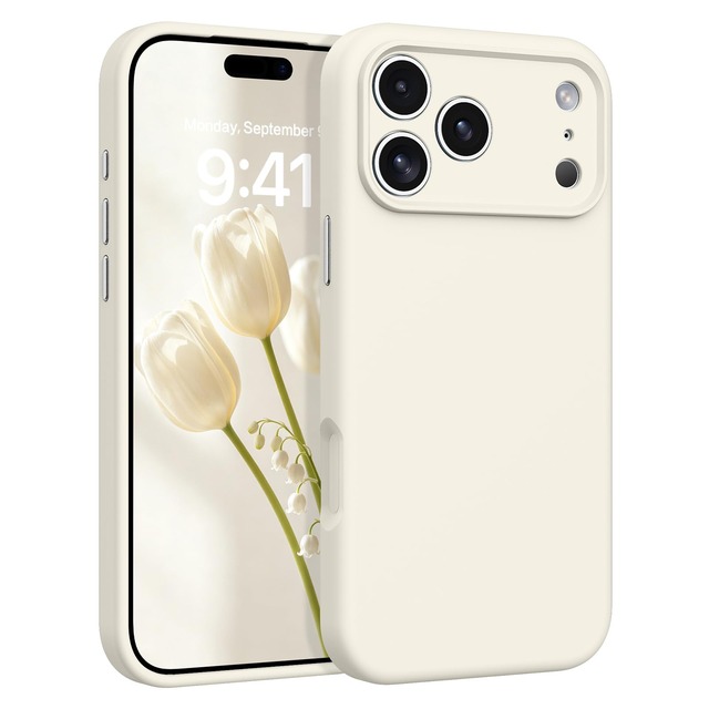 YINLAI iPhone 18 Pro 対応 / 17 Pro 互換可能 ケース カバー シリコン マグネット 磁石内蔵 ホワイト
