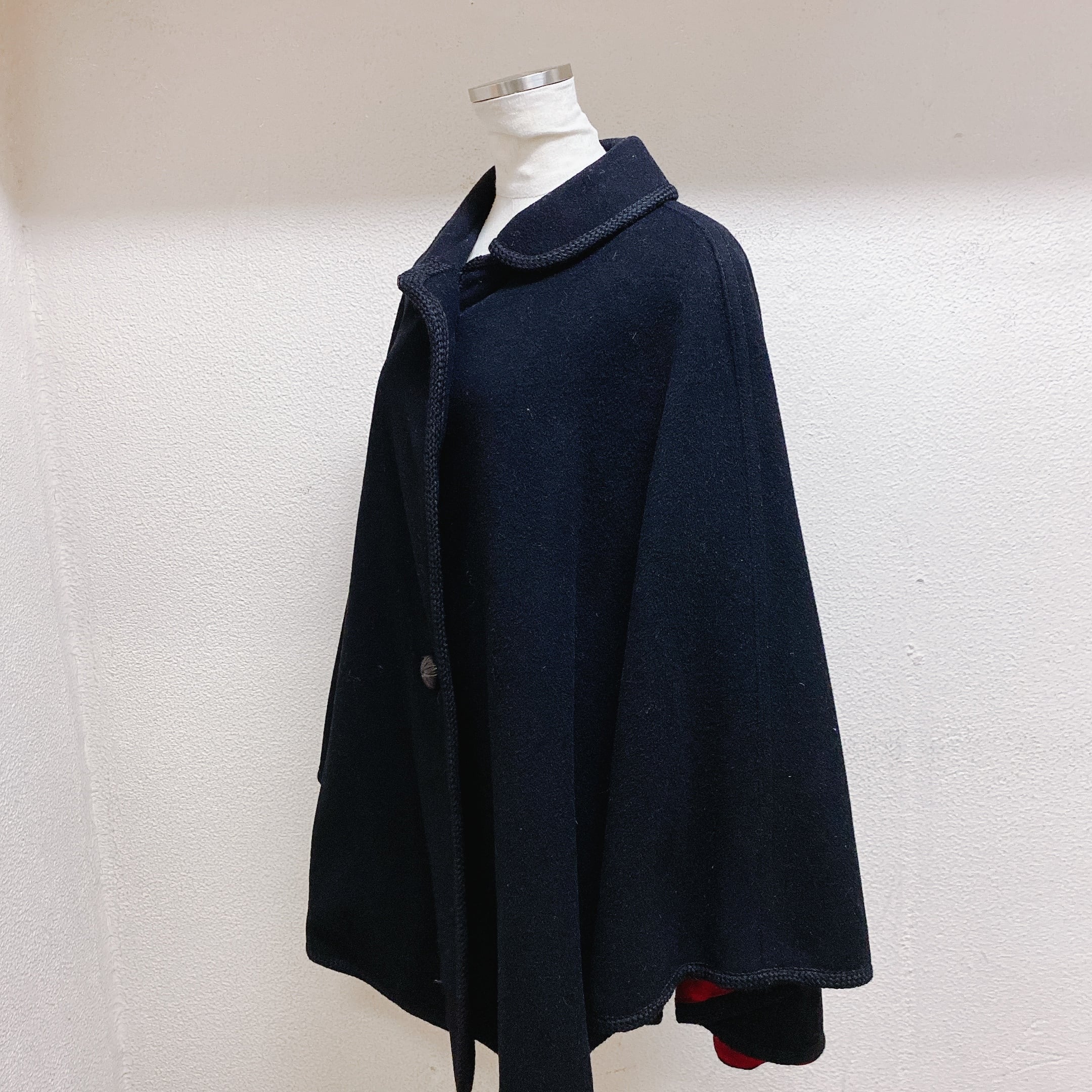 ヴィンテージ ポンチョコート ウール 黒 vintage poncho coat | UTA