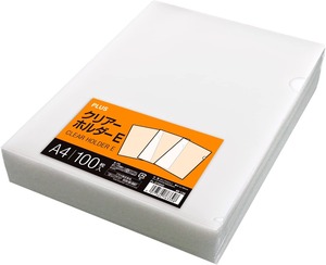【新着特価】プラス クリアファイル クリアホルダー E A4 100枚 0.18mm 透明 (乳白)クリアー FL-270HO 88-136