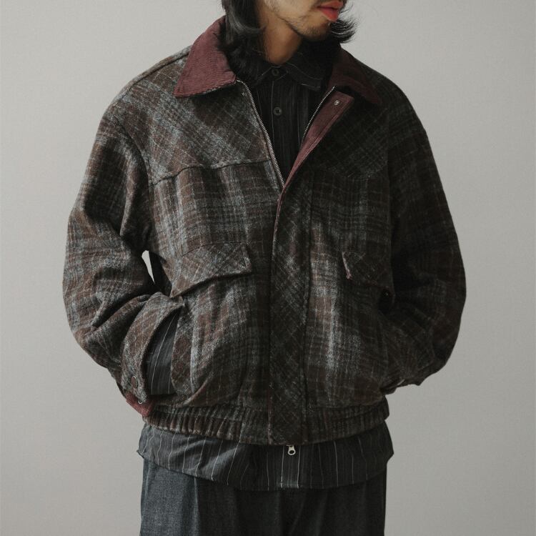 チェック柄 ショートジャケット G00044