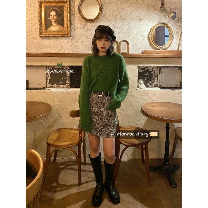 ルーズスタイルセーター シャツ スプリングニットトップス コート 春物 モンロー70204763049