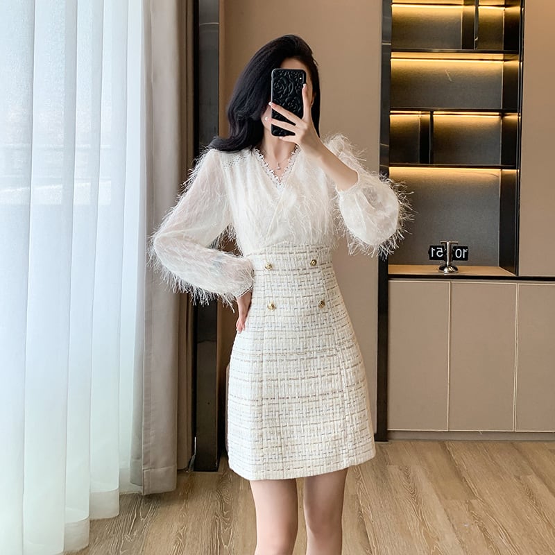 【dress】クロスネックワンピース Q7580