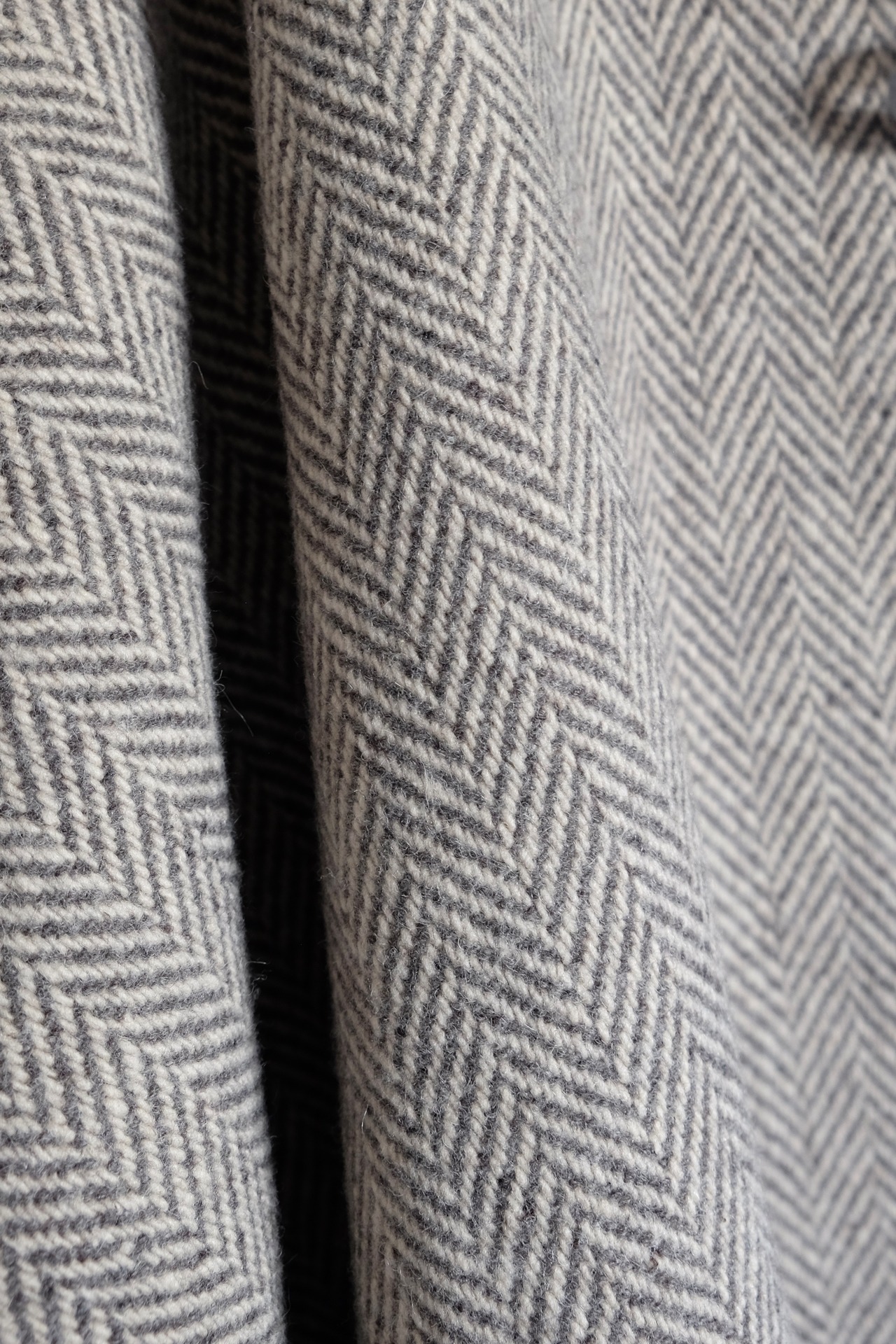 Herringbone cape coat