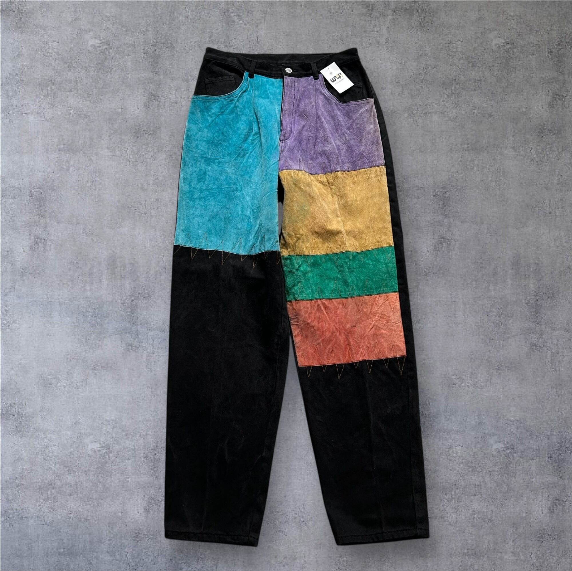 1990s〜 MACHINE Black Denim×Suede Patchwork Design Pants【高円寺店】