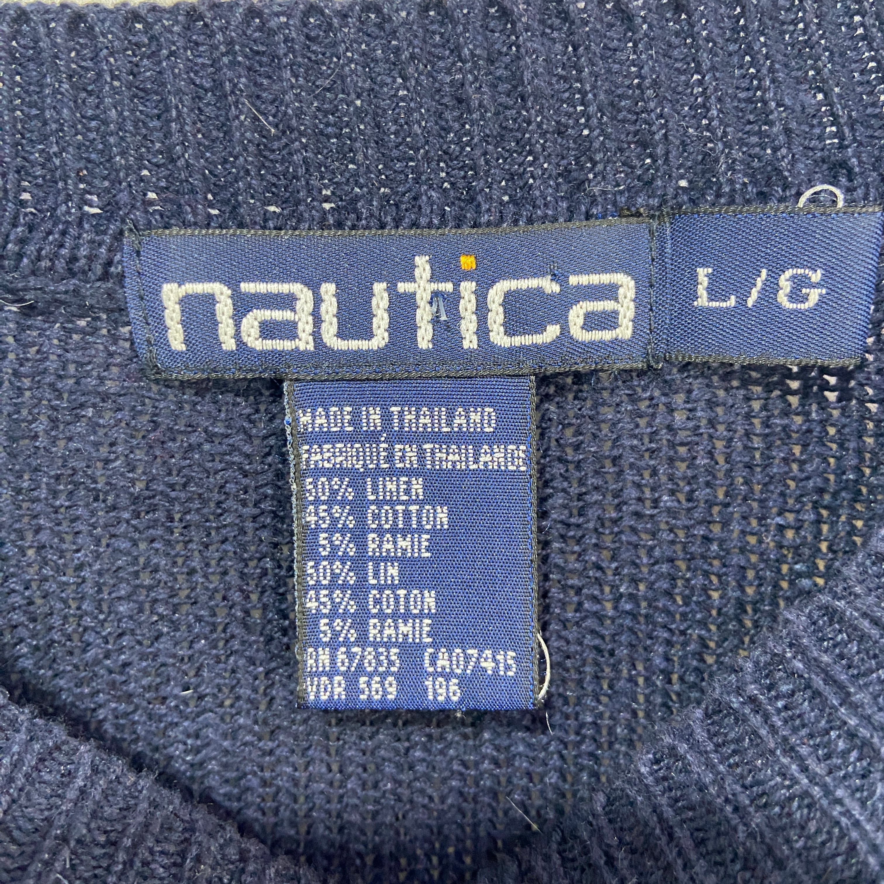 送料無料』nautica 90s ノーティカ マルチカラーコットンリネン