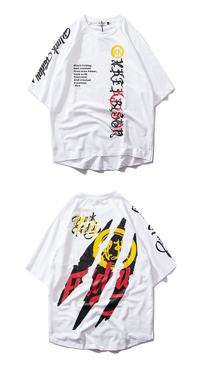 全2色 Tシャツ カットソー プリント カジュアル ストリート 