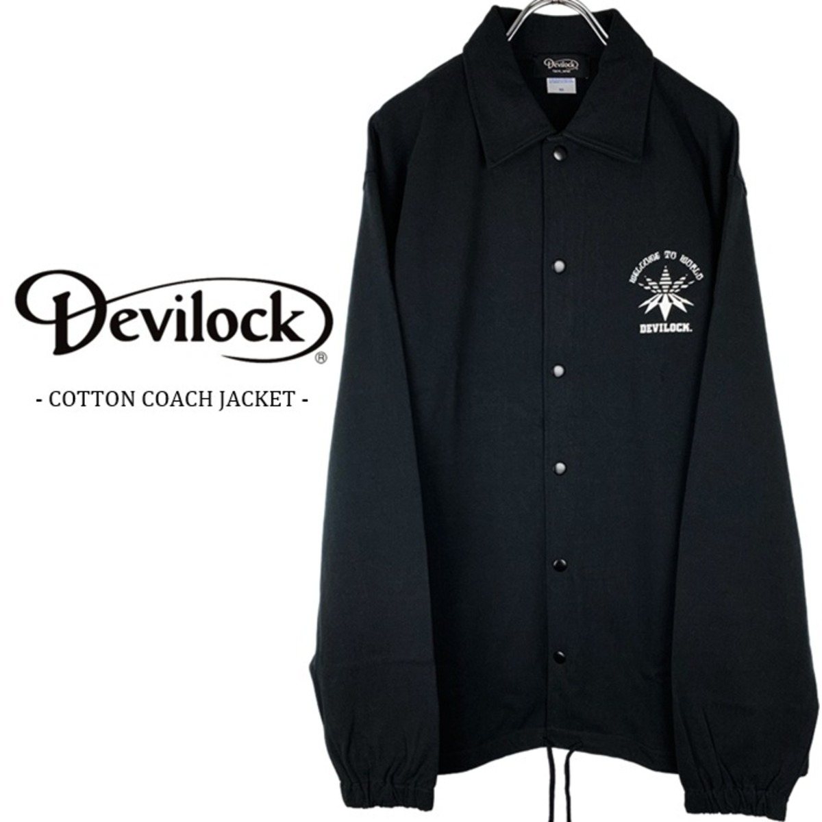 DEVILOCK デビロック「VECTOR LOGO COTTON COACH JACKET」コットン 