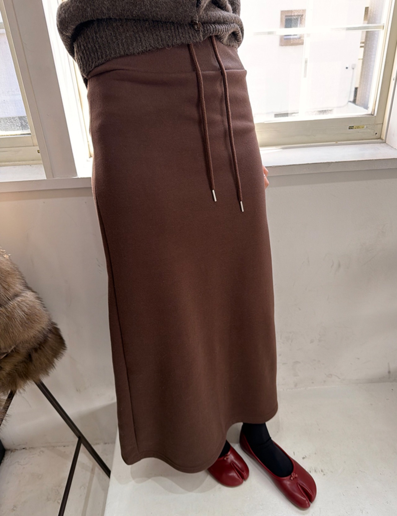 【25aw】裏起毛・Waist-Rib Long Skirt_3colors