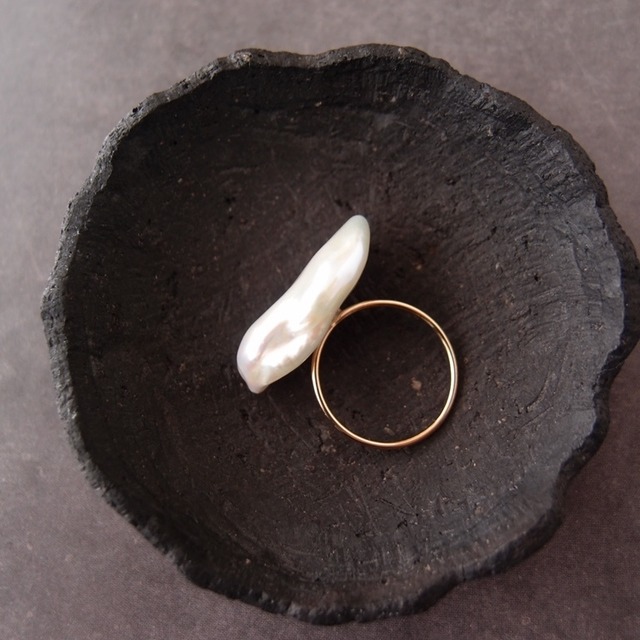 Baroque Pearl Ring【K14gf】大粒 バロックパール 指輪（11号／flat）