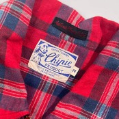 ビンテージ Chipie PRODUCT シピー チェック ジップアップ 長袖 ネルシャツ M/レッド系 メンズ アメカジ ワーク