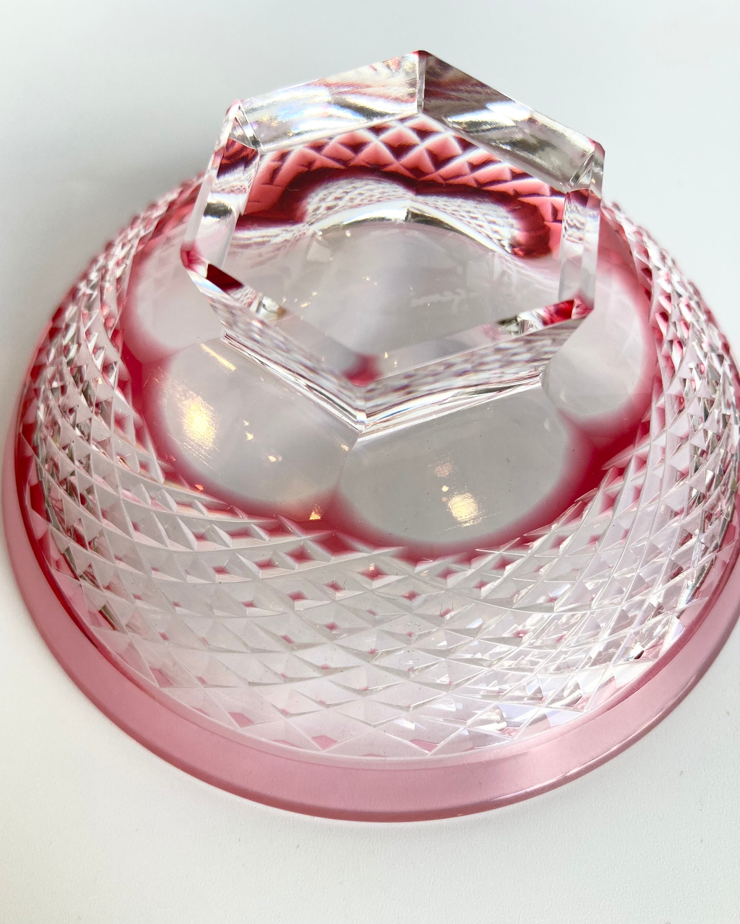 カガミクリスタル】 江戸切子 懐石杯 赤 | 若林陶器