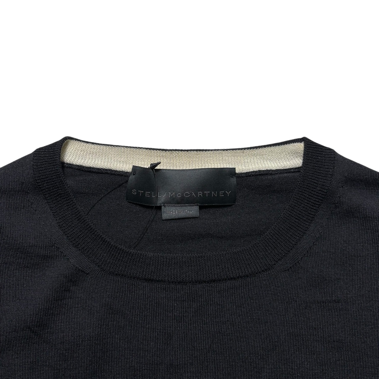 STELLA McCARTNEY logo design black hi gauge wool sweater
