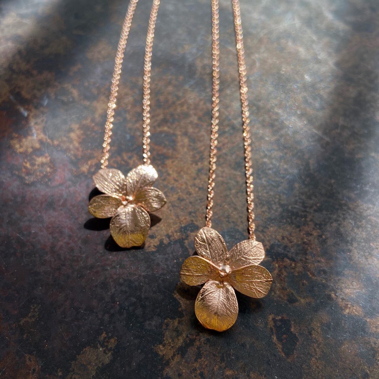 Fiori/すみれのシルバーネックレス(ローズゴールド)