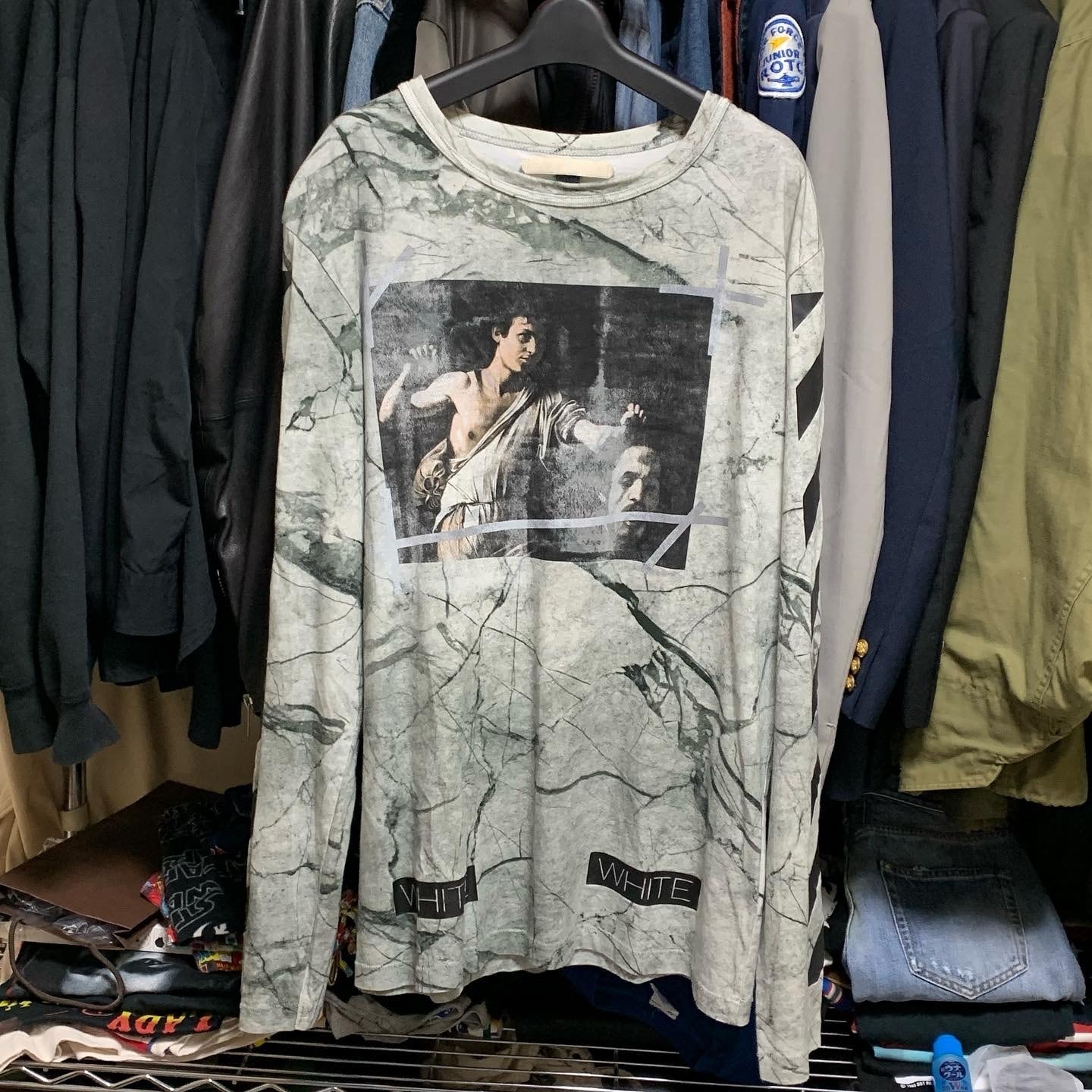 off-white ストライプミリタリージャケット off-white ストライプミリタリージャケット